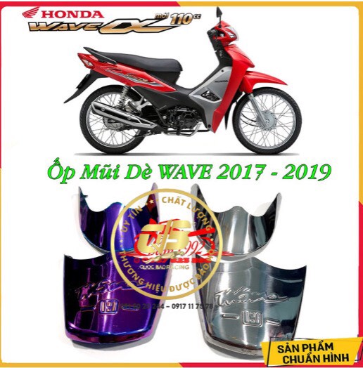 Bộ mỏ dè inox 304 wave 2017-2024, mỏ trước và đuôi dè sau gắn xe wave 2017