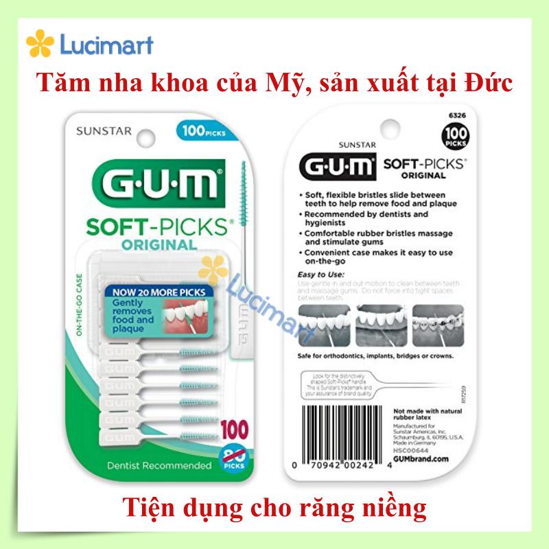 [HCM]Tăm nha khoa Gum Soft Picks Original (hộp 50 cây / 90 cây) [Hàng Mỹ]