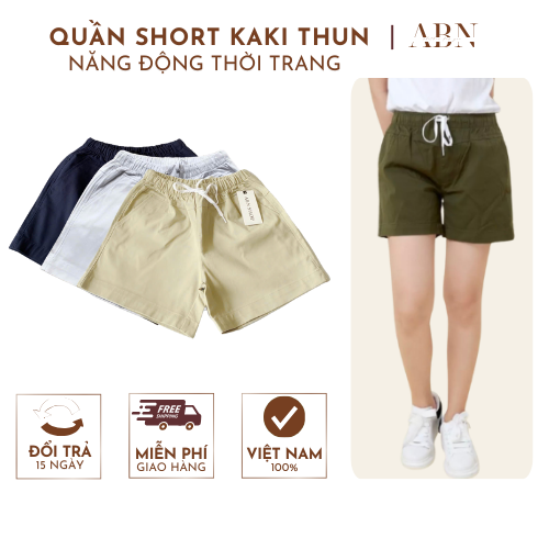 [ HCM ]QUẦN SHORT ĐÙI KAKI NỮ BASIC TRƠN NHIỀU MÀU FULLSIZE THỜI TRANG THOÁNG MÁT