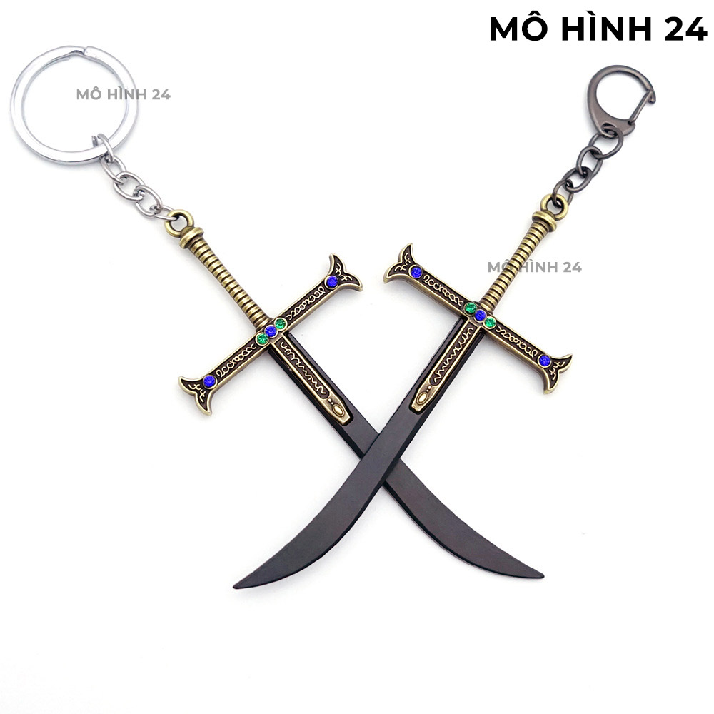 [THÉP NGUYÊN KHỐI 15CM] Móc khóa mô hình kiếm MỀM Yoru của Mihawk Dracula bằng thép nguyên khối