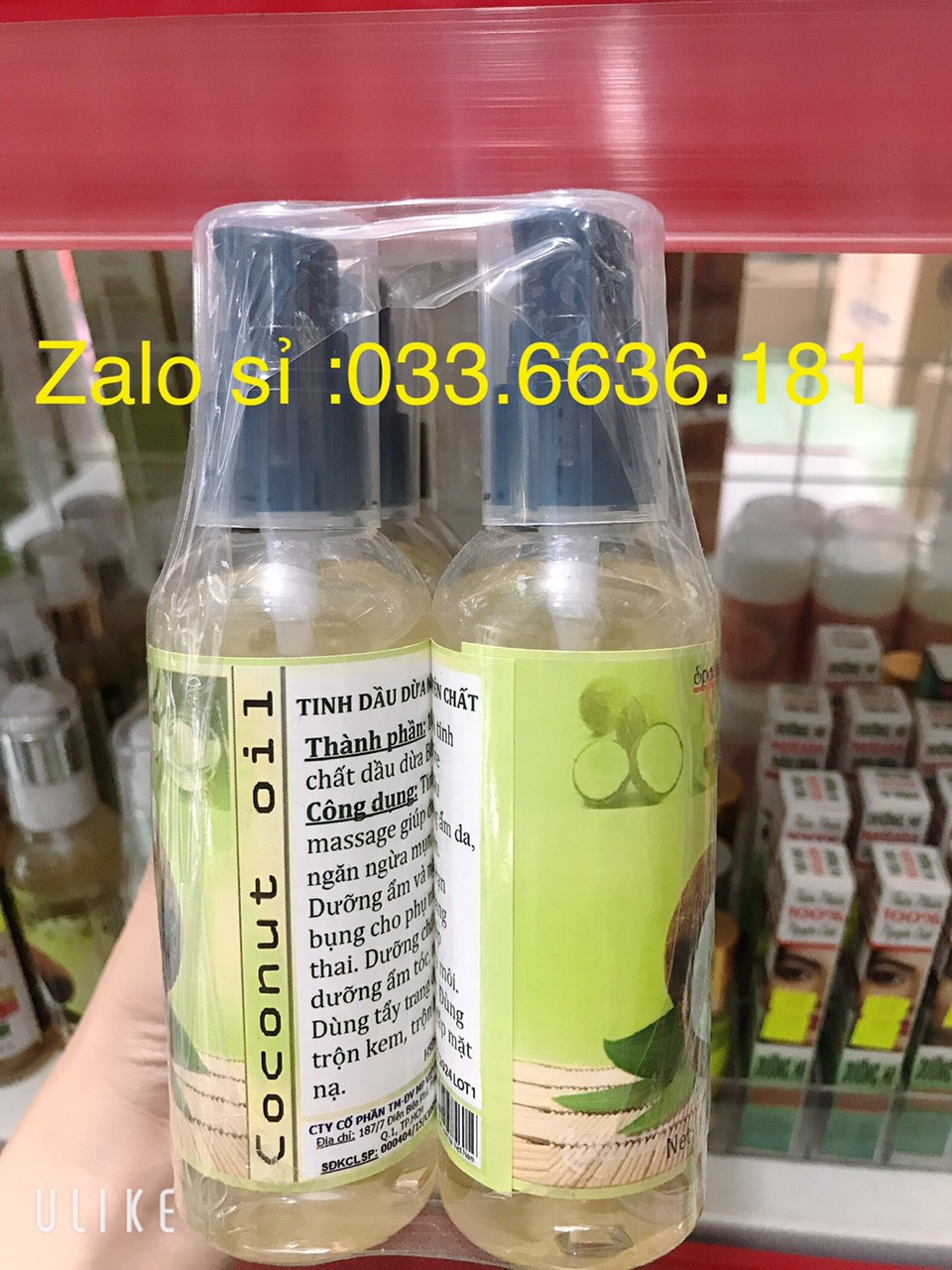 lẻ 1 chai tinh dầu dừa nguyên chất chai 100ml