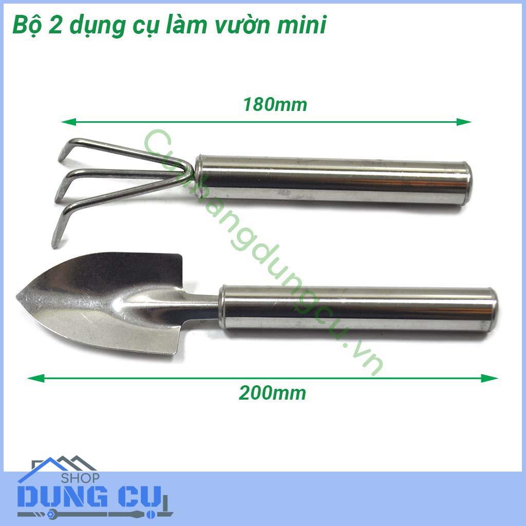 Bộ 2 dụng cụ làm vườn mini inox