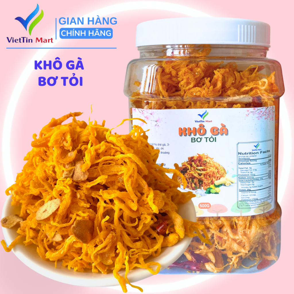 500g Khô gà bơ tỏi - Viettin Mart