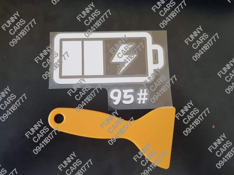 Tem dán nắp bình xăng ô tô - pin 95