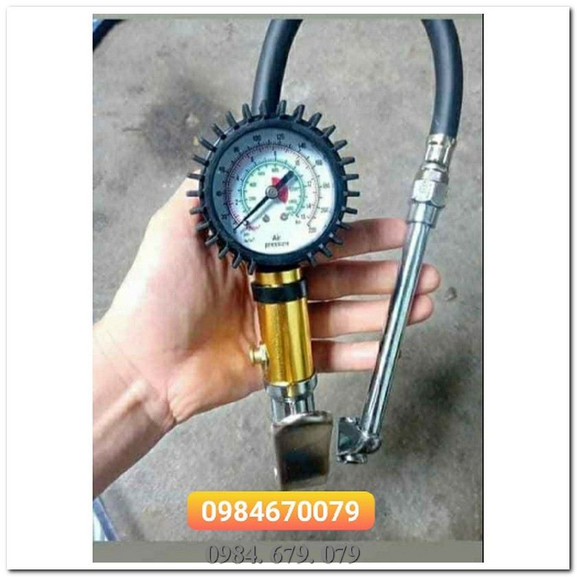 Tay bơm lốp 2 đầu ô tô, xe máy