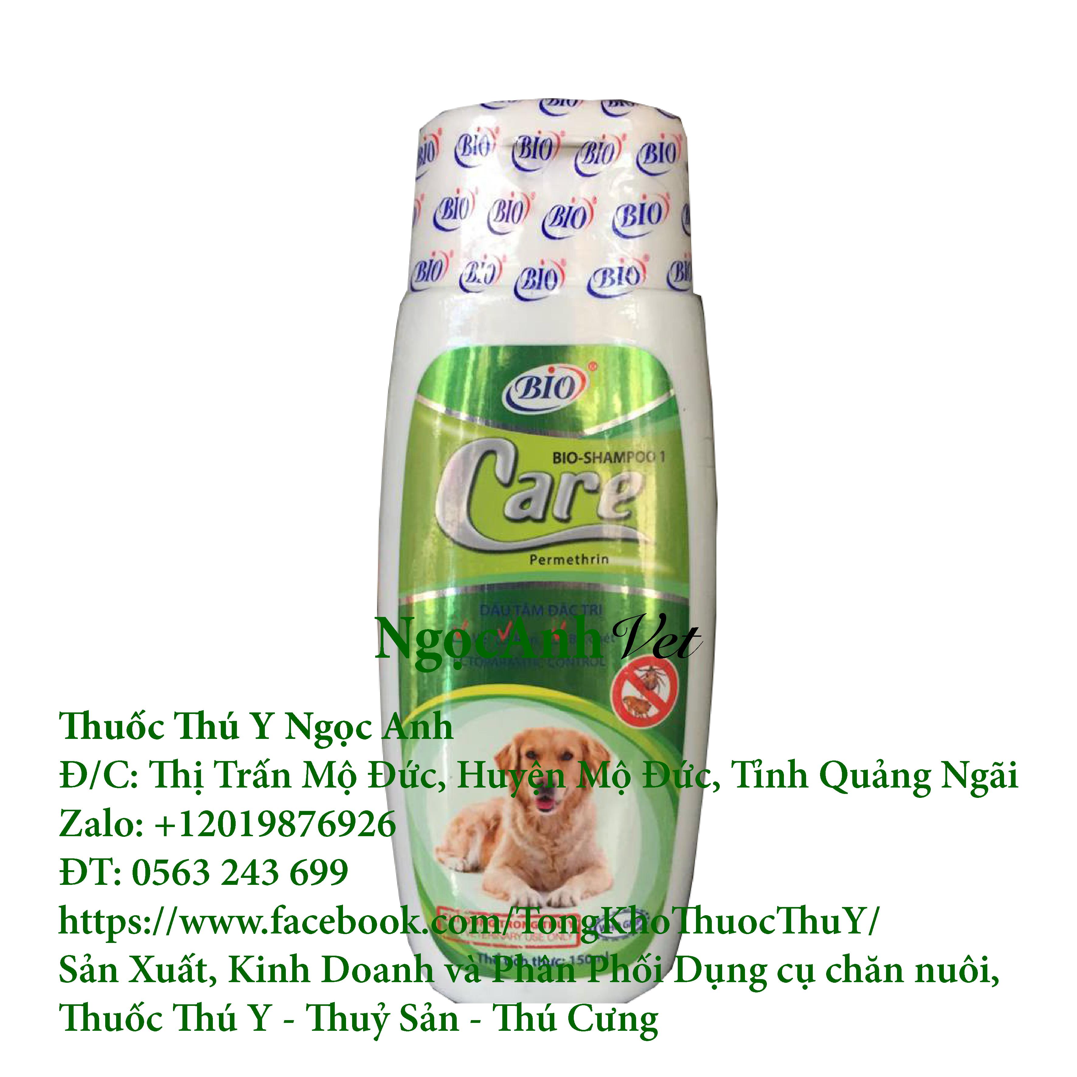 Sữa tắm sạch ve ghẻ, bọ chét chó mèo - Bio Shampoo Care 150ml