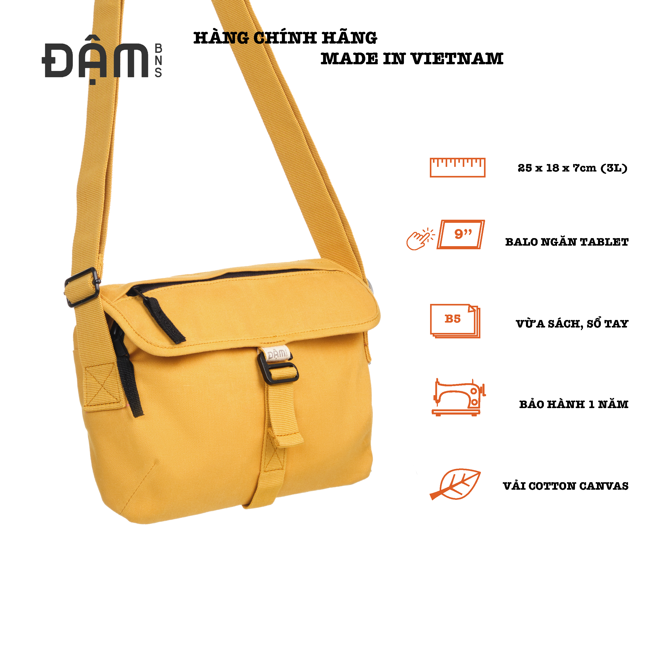Túi đeo chéo nam nữ ĐẬM BNS CHÚT