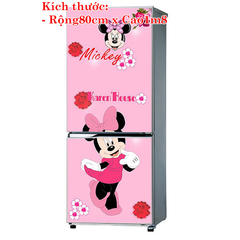 [HCM]Decal trang trí tủ lạnh mẫu Minie cute chất liệu cao cấp độ phai màu trên 10 năm