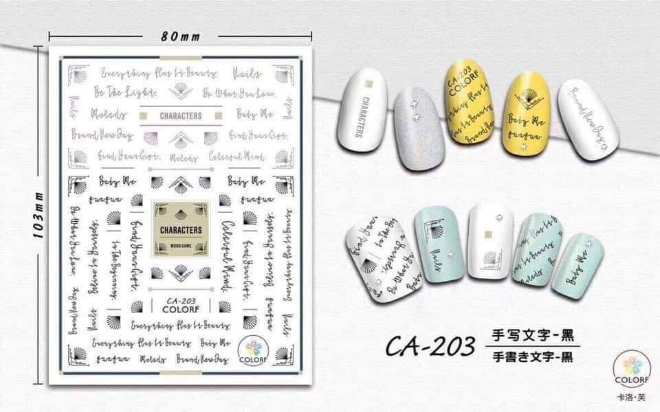 [HCM]Sticker dán móng 3D hoạ tiết các mẫu chữ ký