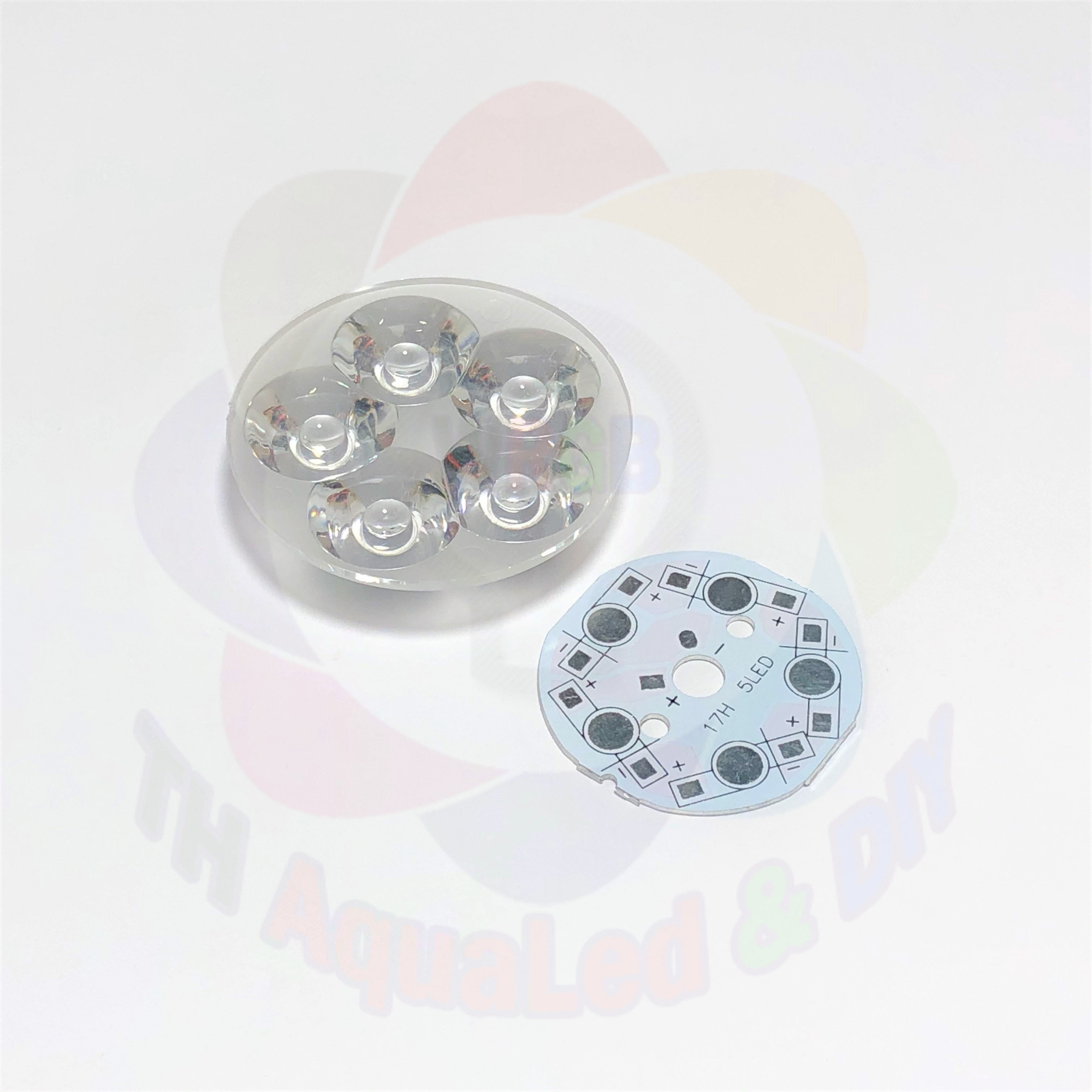 Mạch 5 LED luxeon đế mạch 5 vị trí sử dùng nguồn 15Volt cho chip LED Luxeon mạch chuẩn dày tối ưu hóa điện năng tiêu thụ
