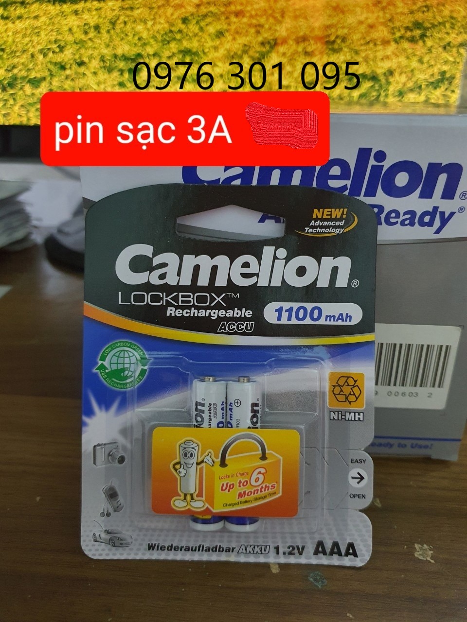 [CAMELION] Pin Sạc AA, AAA, Vuông 9V Thông Dụng