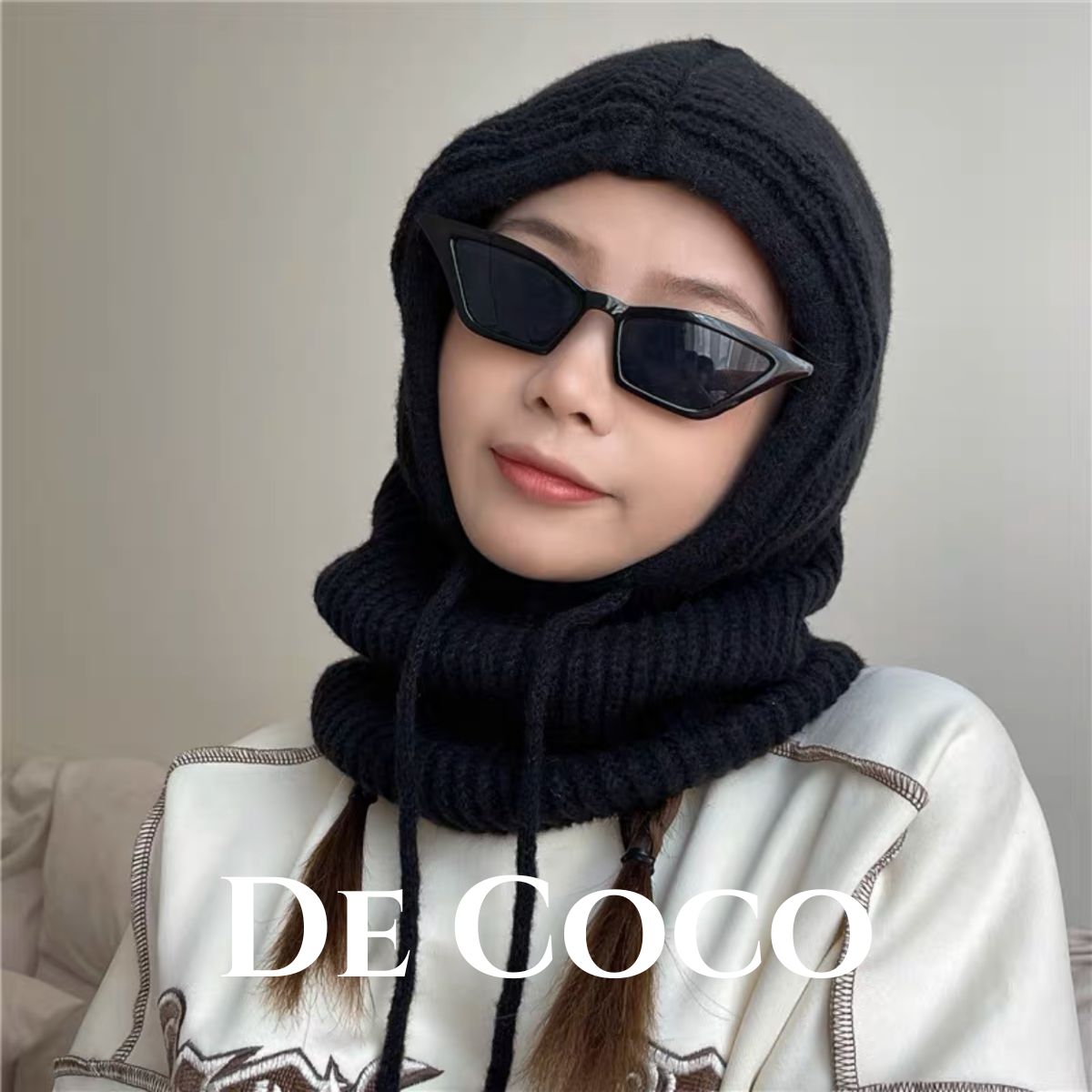 Khăn len mùa đông, khăn len trùm đầu nhiều màu De coco