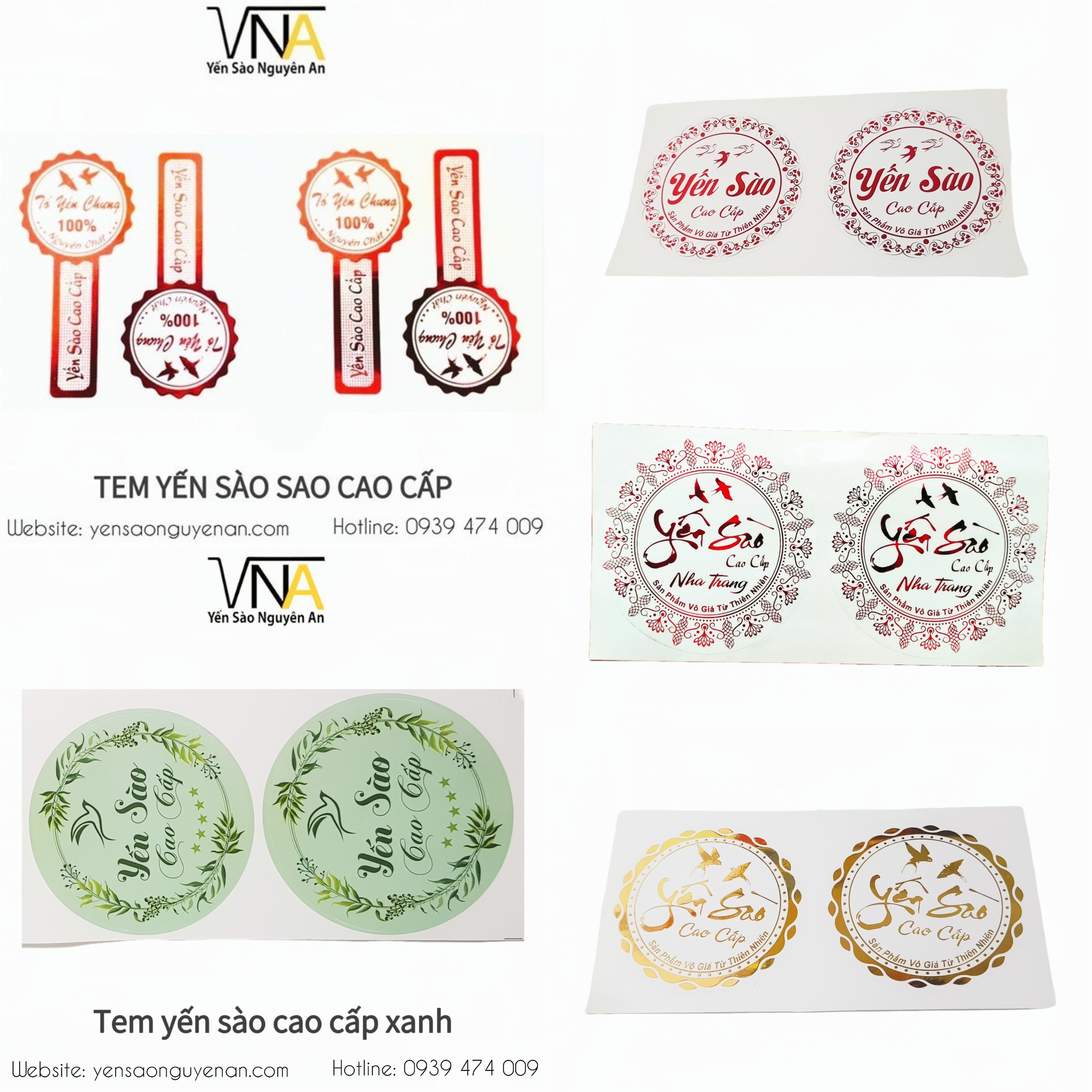 [SP000632 - 10] COMBO 10 TỜ TEM YẾN SÀO CAO CẤP VÀNG