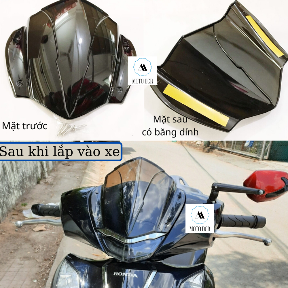 Ốp đầu kính chắn gió sh 2020-2022 đen trong cao cấp