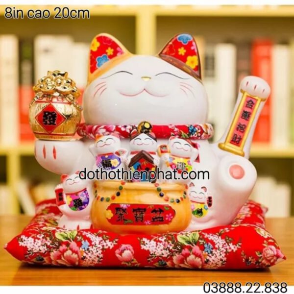 Mèo thần tài thiên kim vạn lượng 8in cao 20 cm giá sỉ lh0388822838
