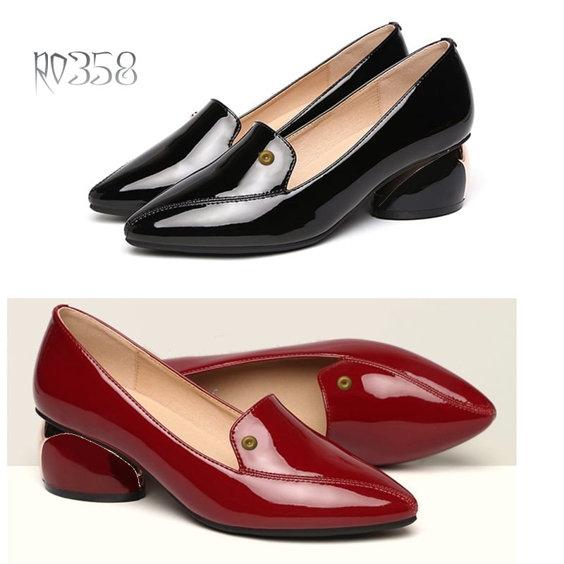 Giày cao gót nữ ROSATA cao 2 phân mẫu RO358 Đen & Đỏ