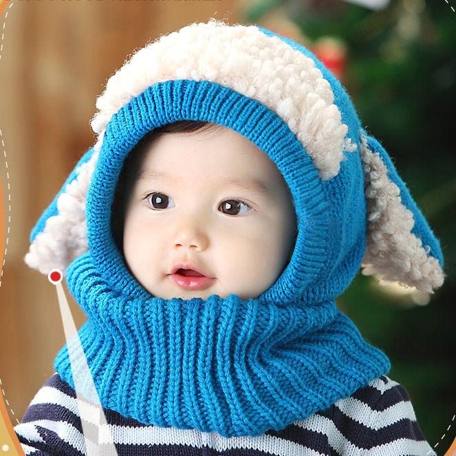 Mũ Len Tai Cừu Dễ Thương Ấm Áp Cho Bé