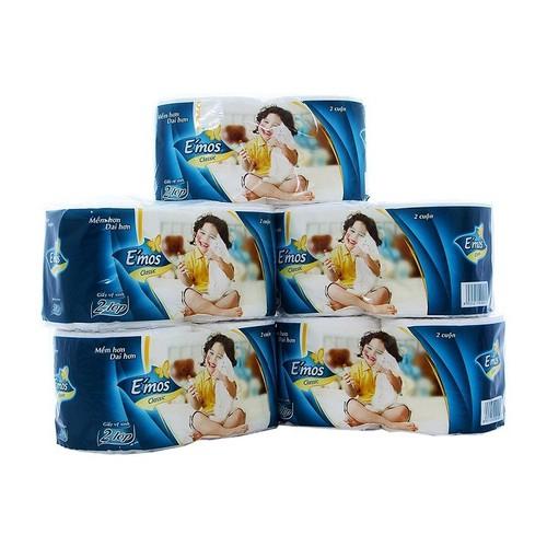 Giấy vệ sinh Emos Classic - 10 Cuộn x 2 Lớp