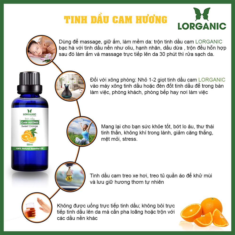 [HCM]Tinh Dầu Cam Hương Lorganic LGN0017 (10ml)