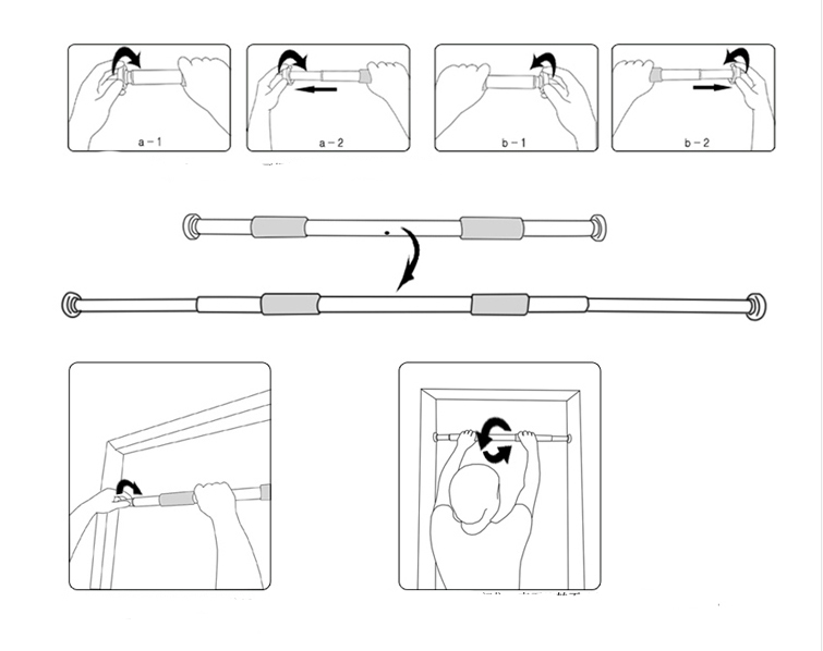 (Hàng Chuẩn Loại 1) Xà đơn gắn cửa treo tường đa năng 80-130cm gắn cửa độ dài tùy chỉnh, dụng cụ tập gym tại nhà, xà đơn gắn cửa + Tặng  kèm thước dây đo chiều cao kích thước 3 vòng đa năng- Hàng Hot 2019