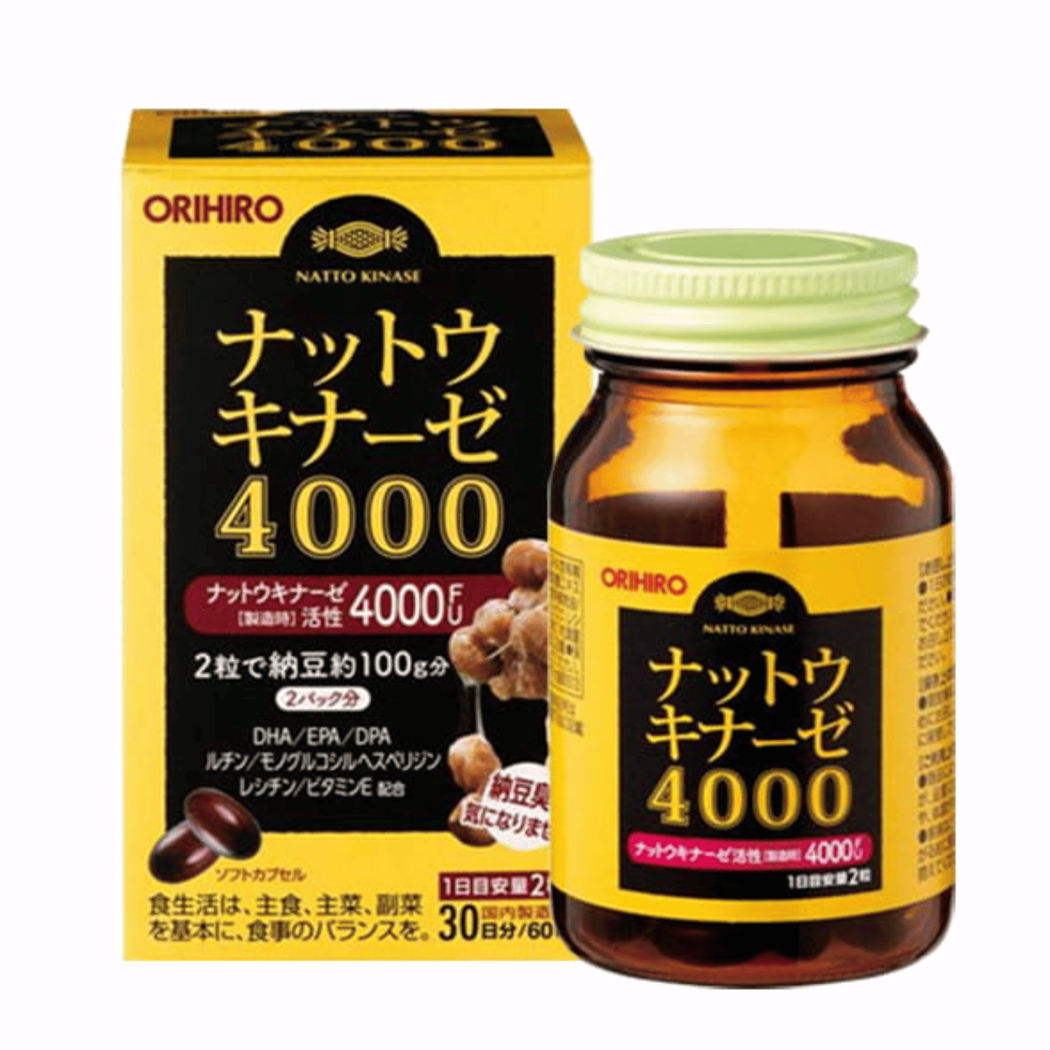 Viên uống chống đột quỵ ngừa tai biến Natto Orihiro - Nhật Bản 60 viên