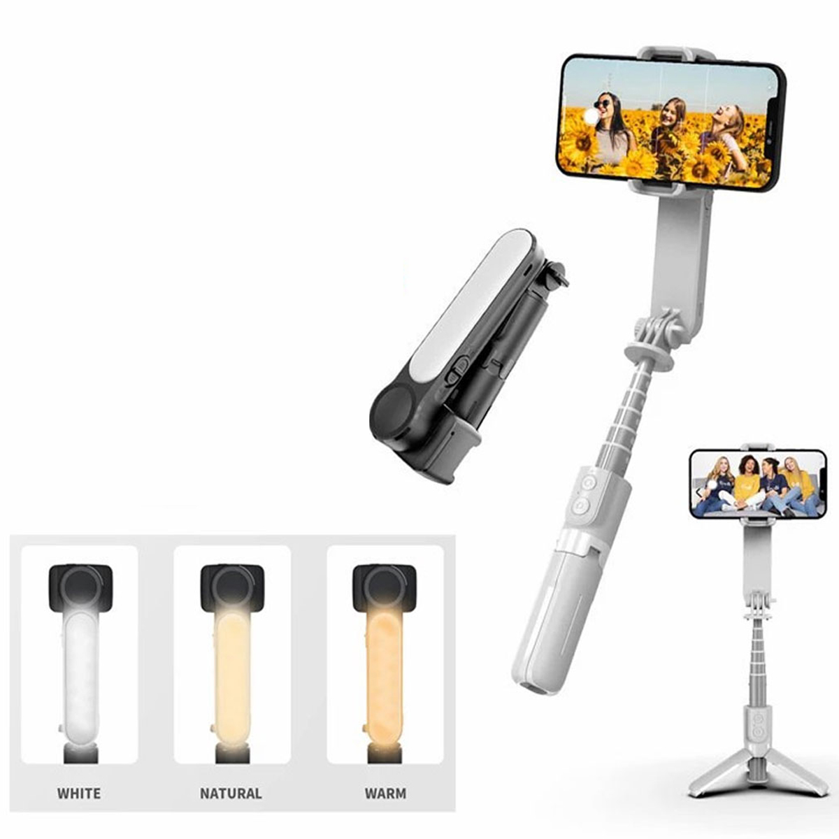 Gymbal Chống Rung Cho Điện Thoại L09, Gimbal L09 giá rẻ, Tay cầm gimbal, Gậy quay phim, chụp ảnh xoay 360 độ, Tripod 3 chân quay tik tok, livestream, quay vlog, Thiết kế nhỏ gọn