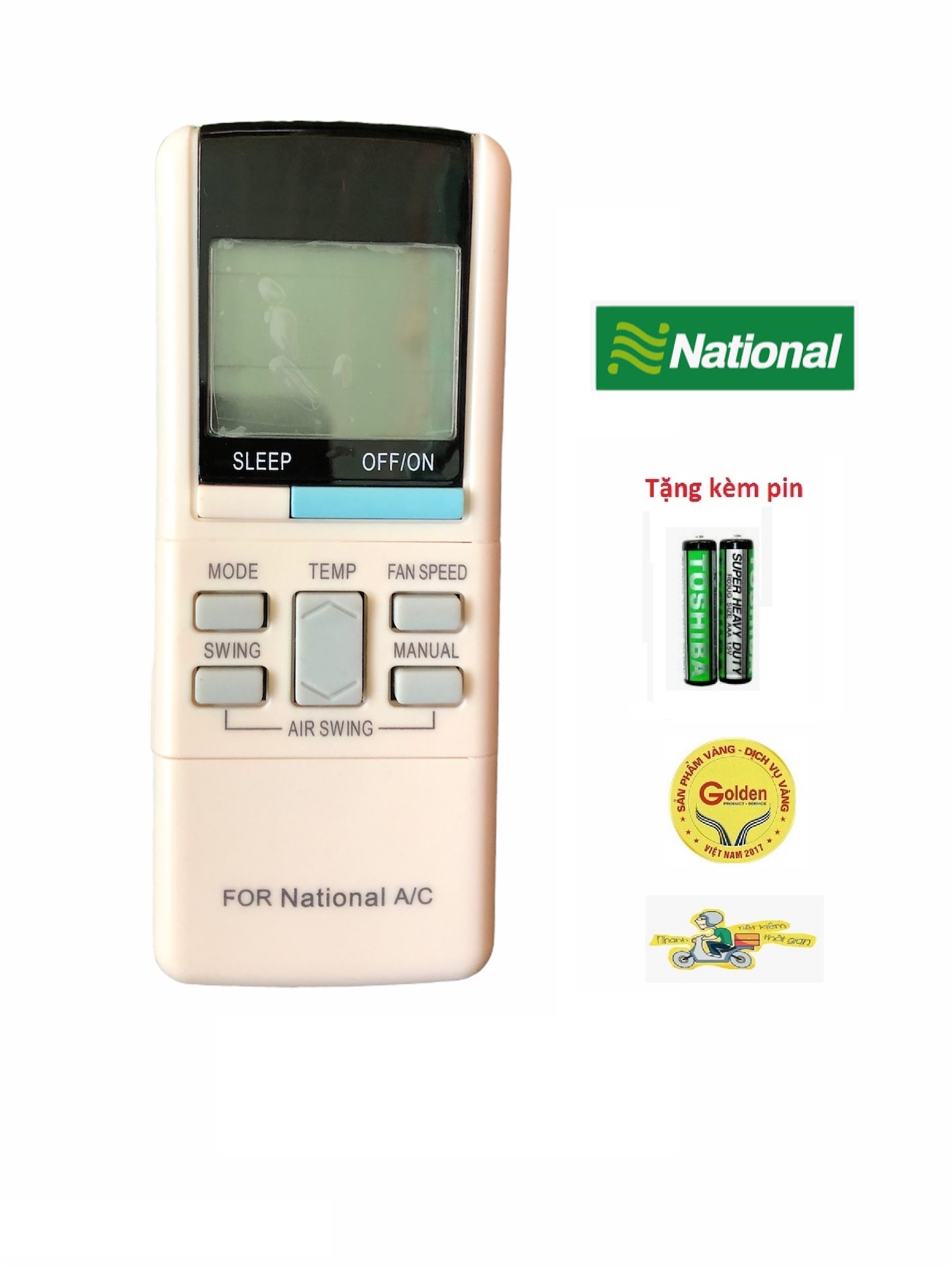 Điều khiển điều hòa National loại tốt thay thế mã khiển zin theo máy - tặng kèm pin chính hãng - Remote Nation - Remote máy lạnh Nation loại tốt - Bảo hành 3 tháng