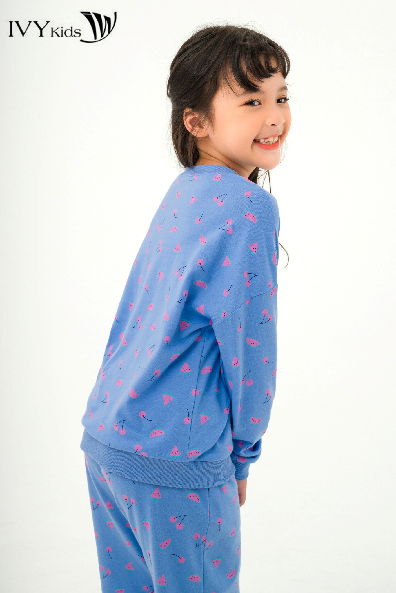 Bộ thun dài tay bé gái IVY moda MS 58G1576