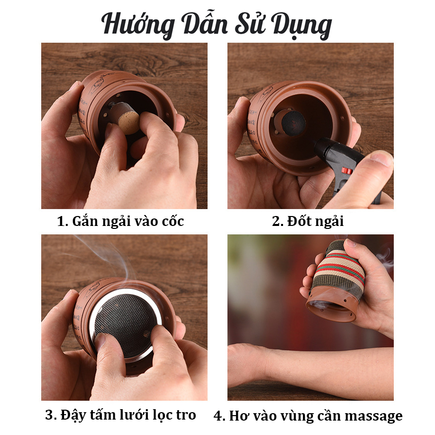 Cốc Phù Dương Xông Hơ Ngải Cứu Hàn Ẩm Massage, Giác Hơi, Cạo Gió, Chải Thông Kinh Lạc