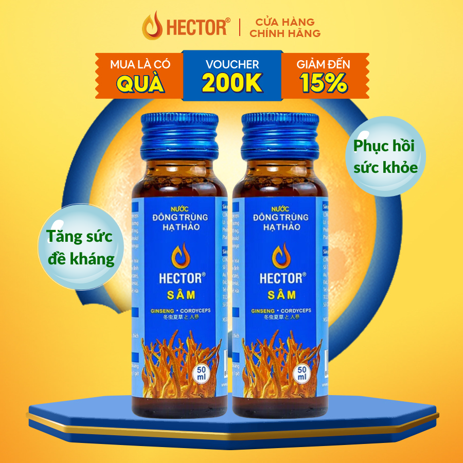 Combo 2 chai nước uống Đông Trùng Hạ Thảo Hector Sâm (50mlx2)