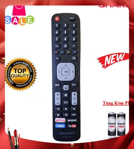 Remote điều khiển tivi sharp en2a27st- hàng mới chính hãng -mới 100%-tặng kèm pin