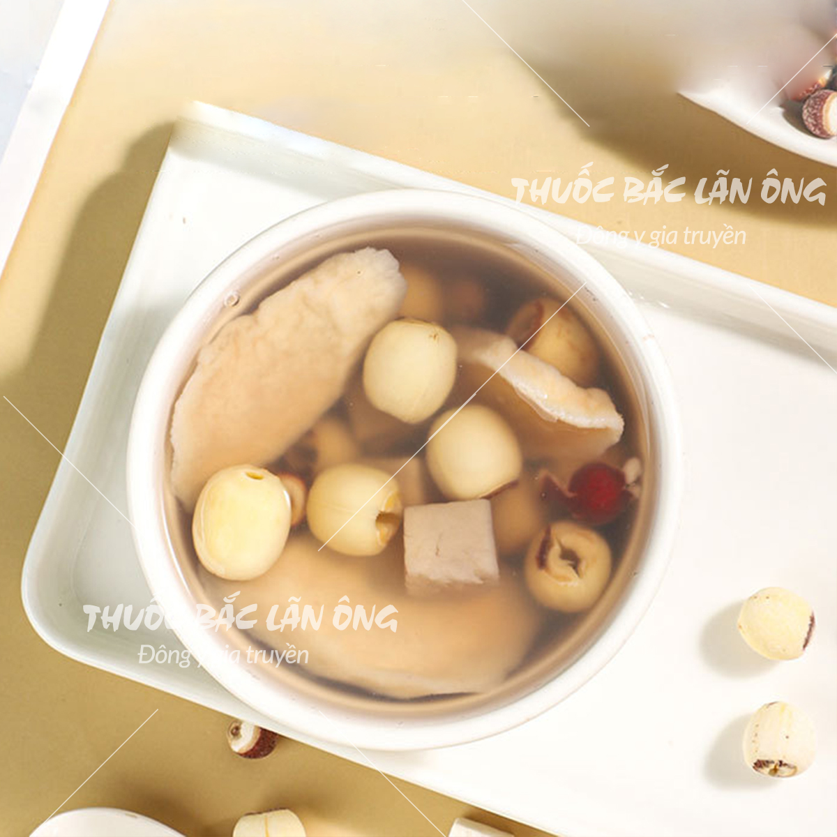 Canh dưỡng sinh tứ thần, set canh dưỡng sinh mix sẵn gồm hạt sen, khiếm thực, hoài sơn, bạch linh,...