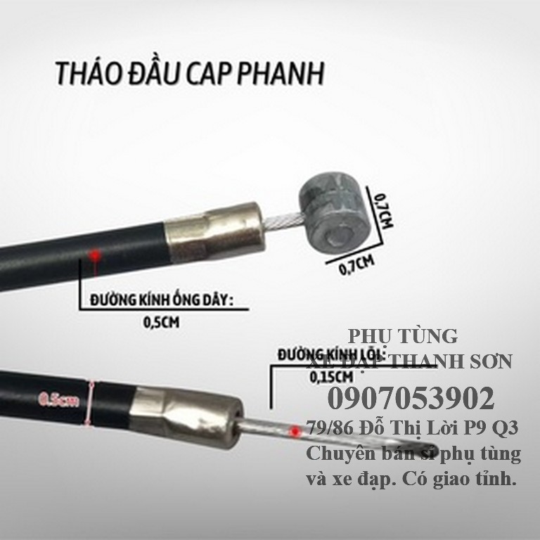 Vỏ dây thắng xe đạp màu đen
