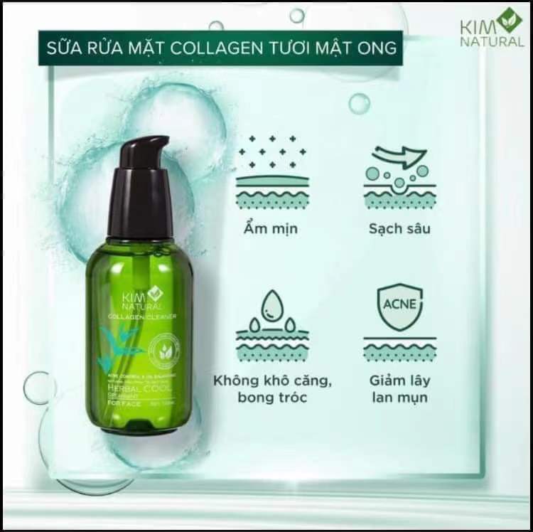 Sửa rửa mặt collagen mật ong kim natural 100ml