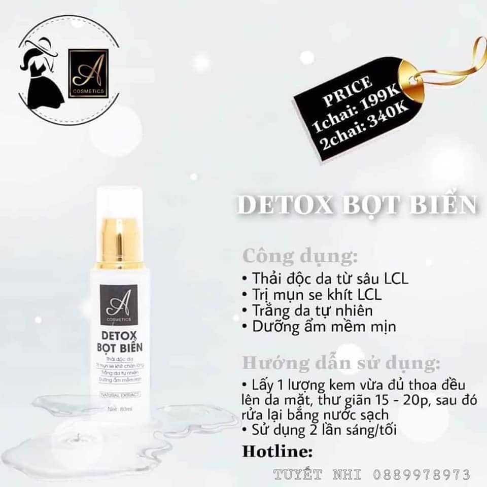 Detox Bọt Biển A cosmetics sủi bọt làm sạch da mặt 80ml