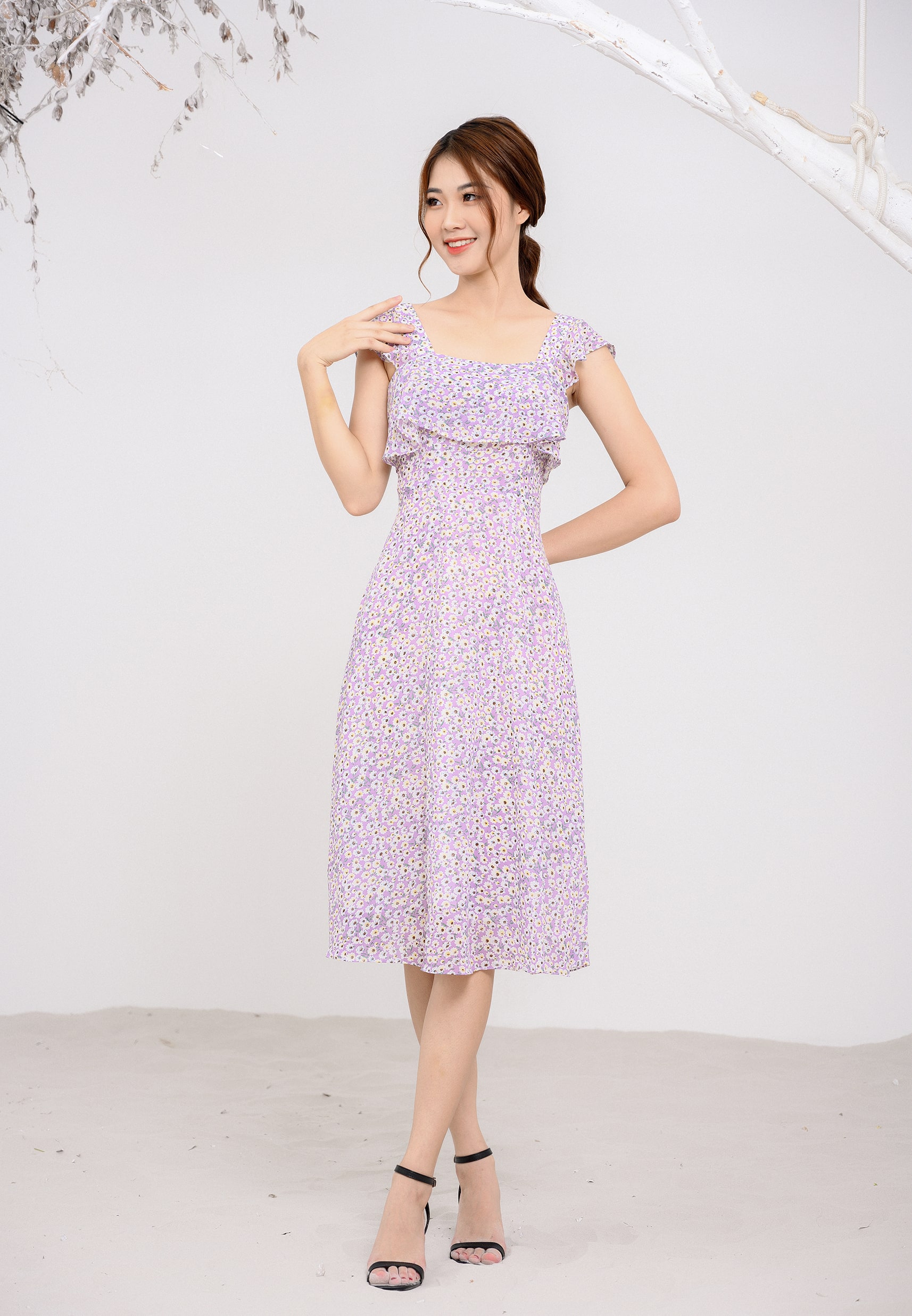 Đầm maxi Mila hoa dây bèo ngực nhiều màu