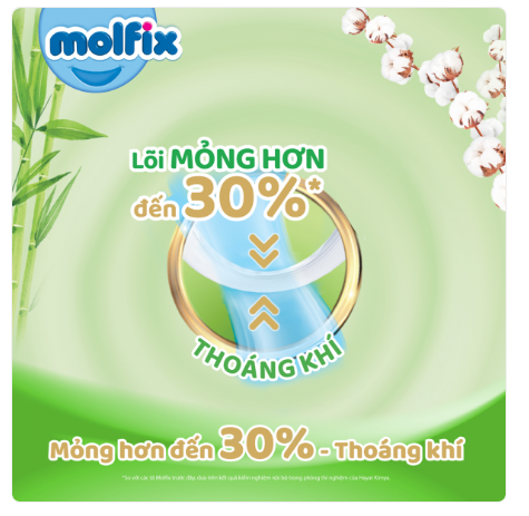 Bỉm/ Tã dán Molfix size L 68+6 miếng