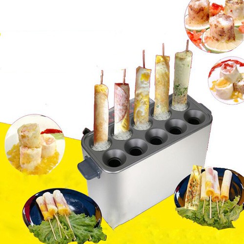 Máy Làm Trứng Cuộn Công Nghiệp - Trứng Cuộn Xúc Xích 10 Ống