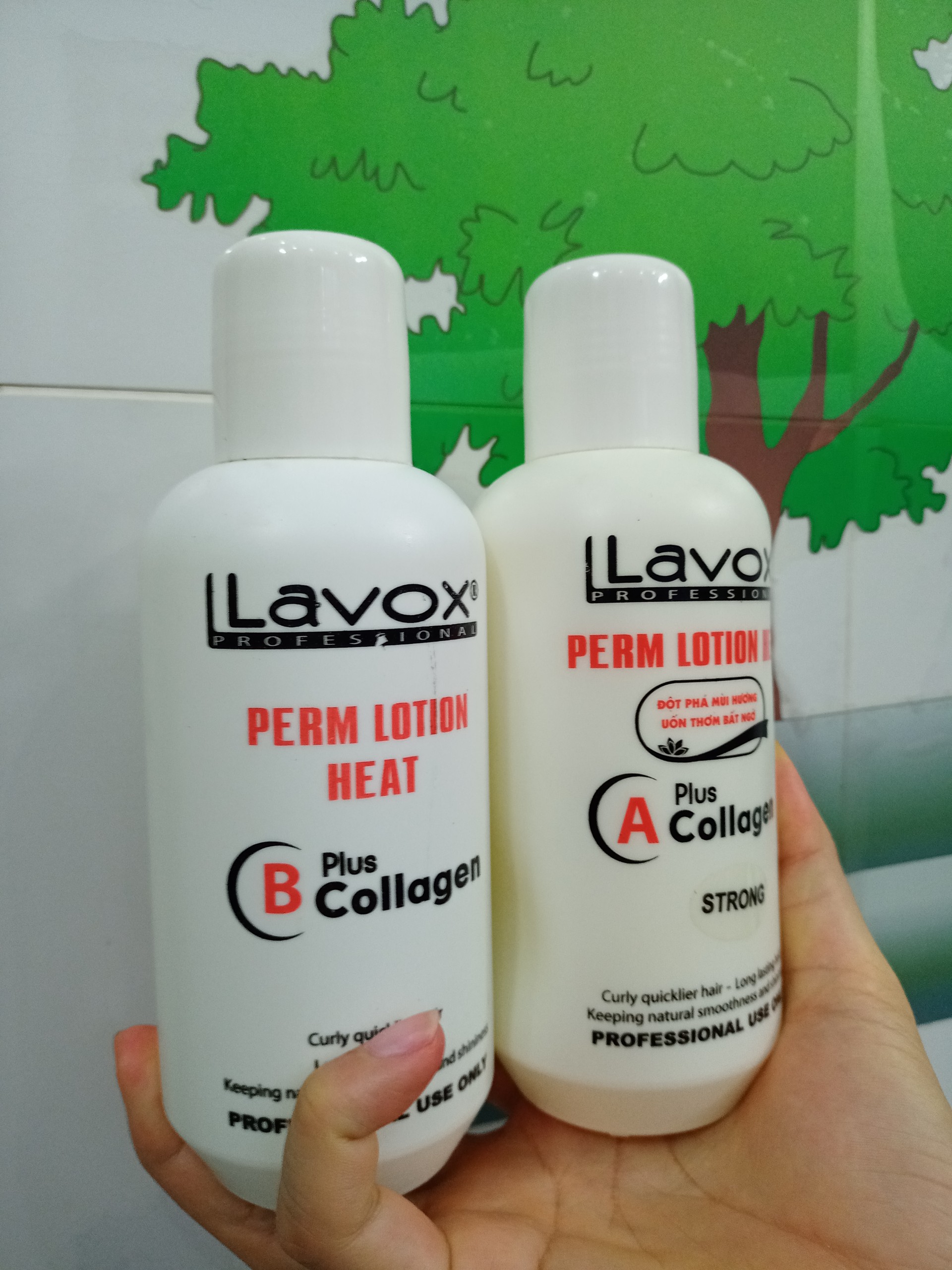 Kem uốn nóng collagen Lavox trắng 500ml