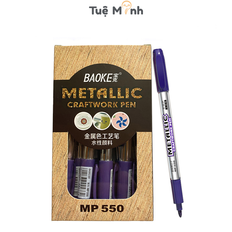 Bút dạ ánh kim metallic Baoke B39 nét 2mm viết vẽ trang trí đa dụng