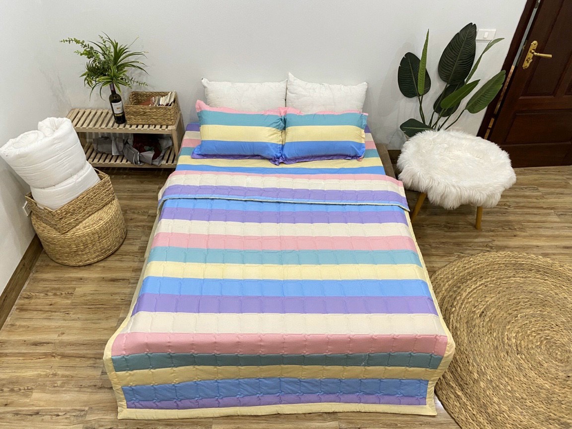 Chăn hè COTTON POLY trần bông 3 lớp (Được chọn mẫu)