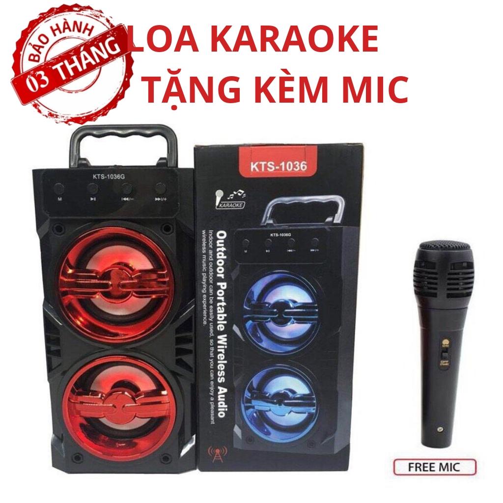 🔴ÂM CỰC ẤM🔴LOA KARAOKE BLUETOOTH KTS-1036 - TẶNG KÈM MICRO DÂY(CÓ ECHO)