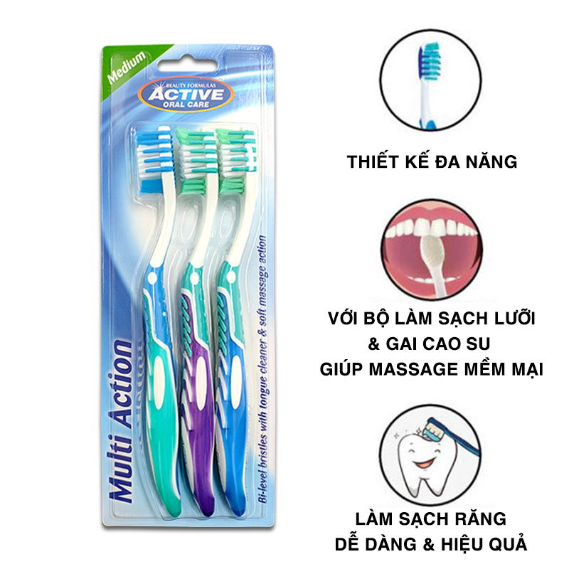 Combo 3 Bàn Chải Đánh Răng Đa Năng BF Nhập Khẩu