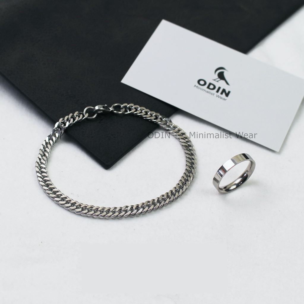 Vòng tay Chain 6mm - Nhẫn Basic Slim - ODIN