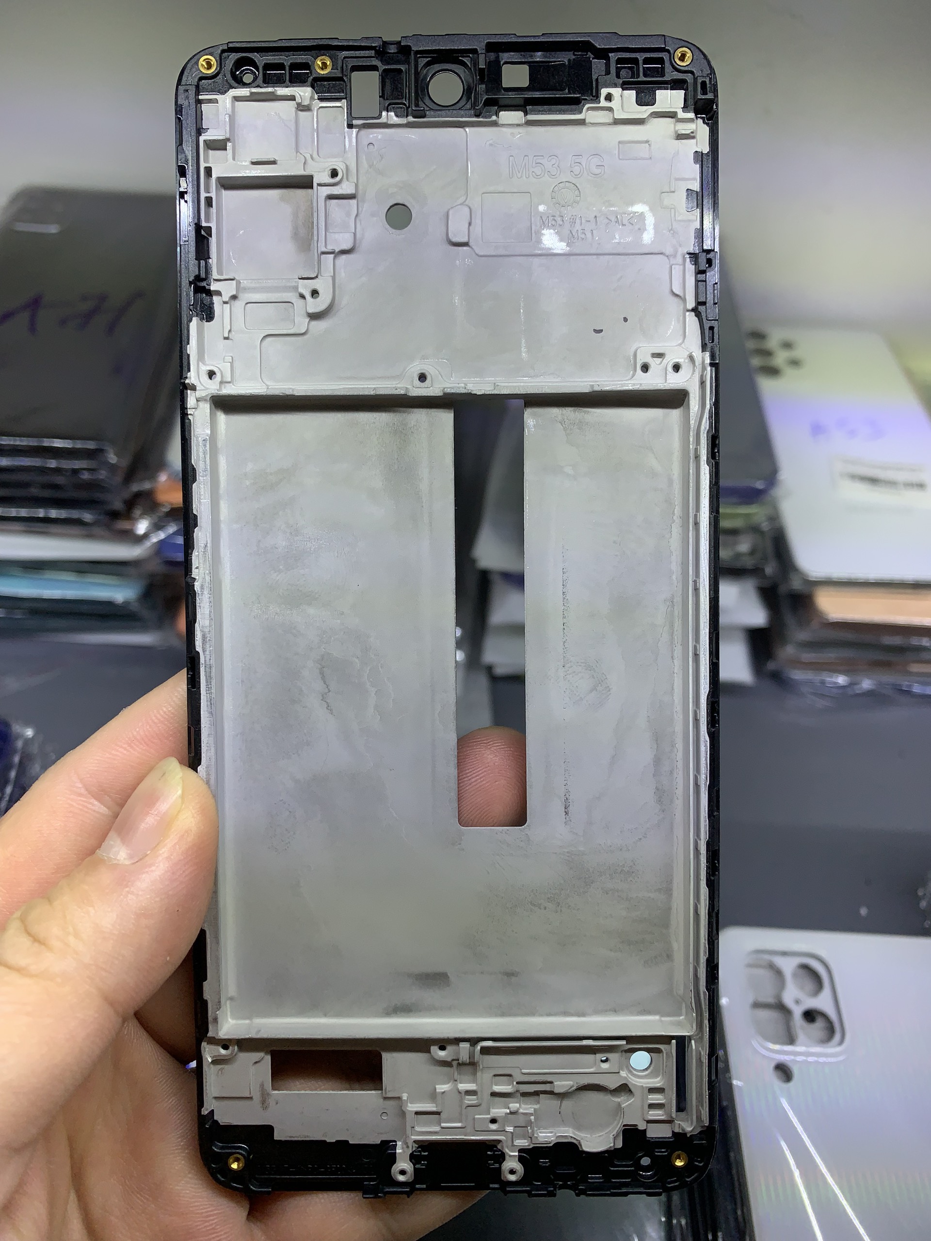 Bộ xương vỏ, Lưng vỏ điện thoại samsung M53 hàng zin mới