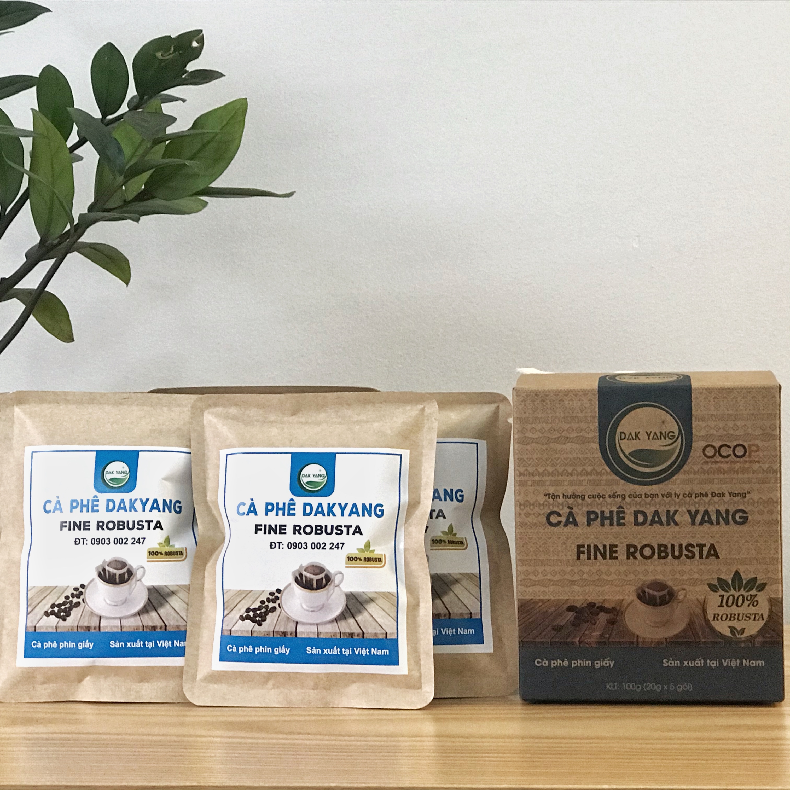 Cà Phê Fine Robusta (đặc sản) Phin giấy (5phin/hộp) -  100g ĐẮK YANG CAFE