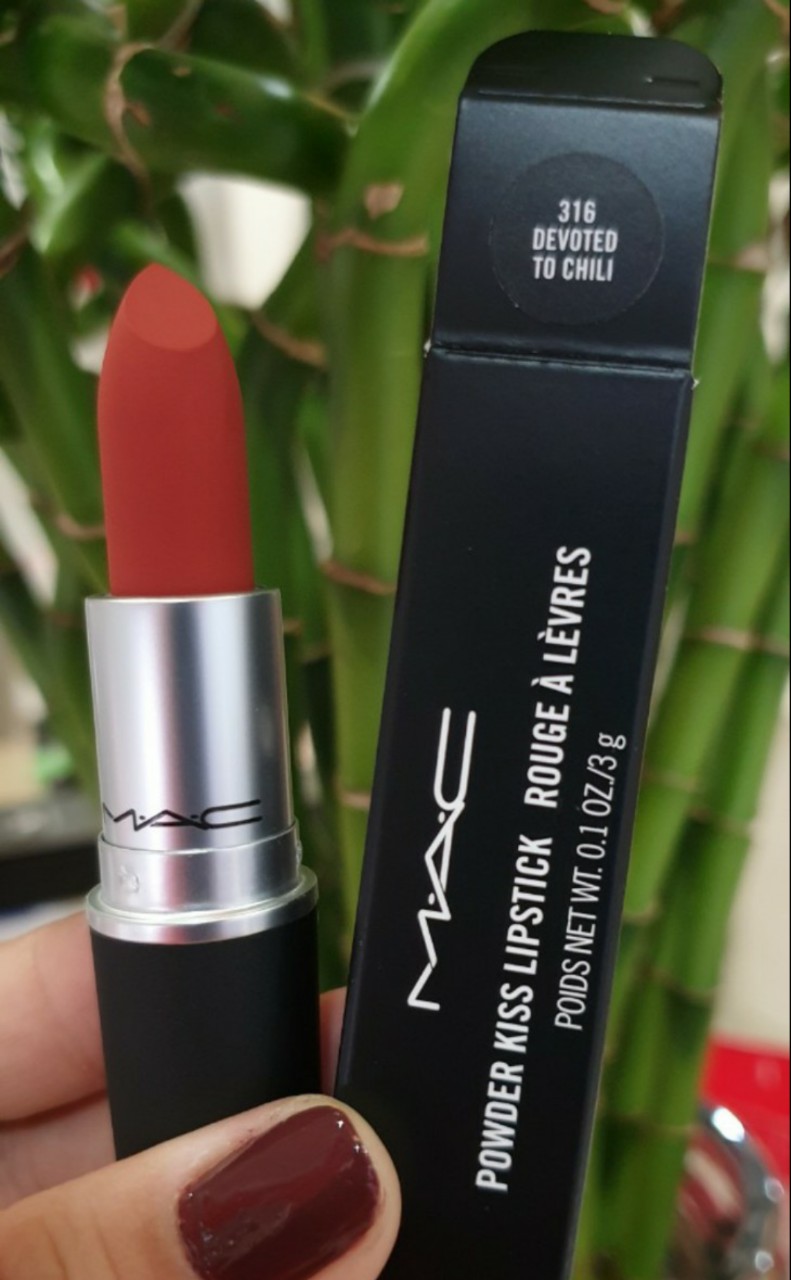 Son Thỏi Lì MAC Powder Kiss Lipstick #316 Devoted To Chili
