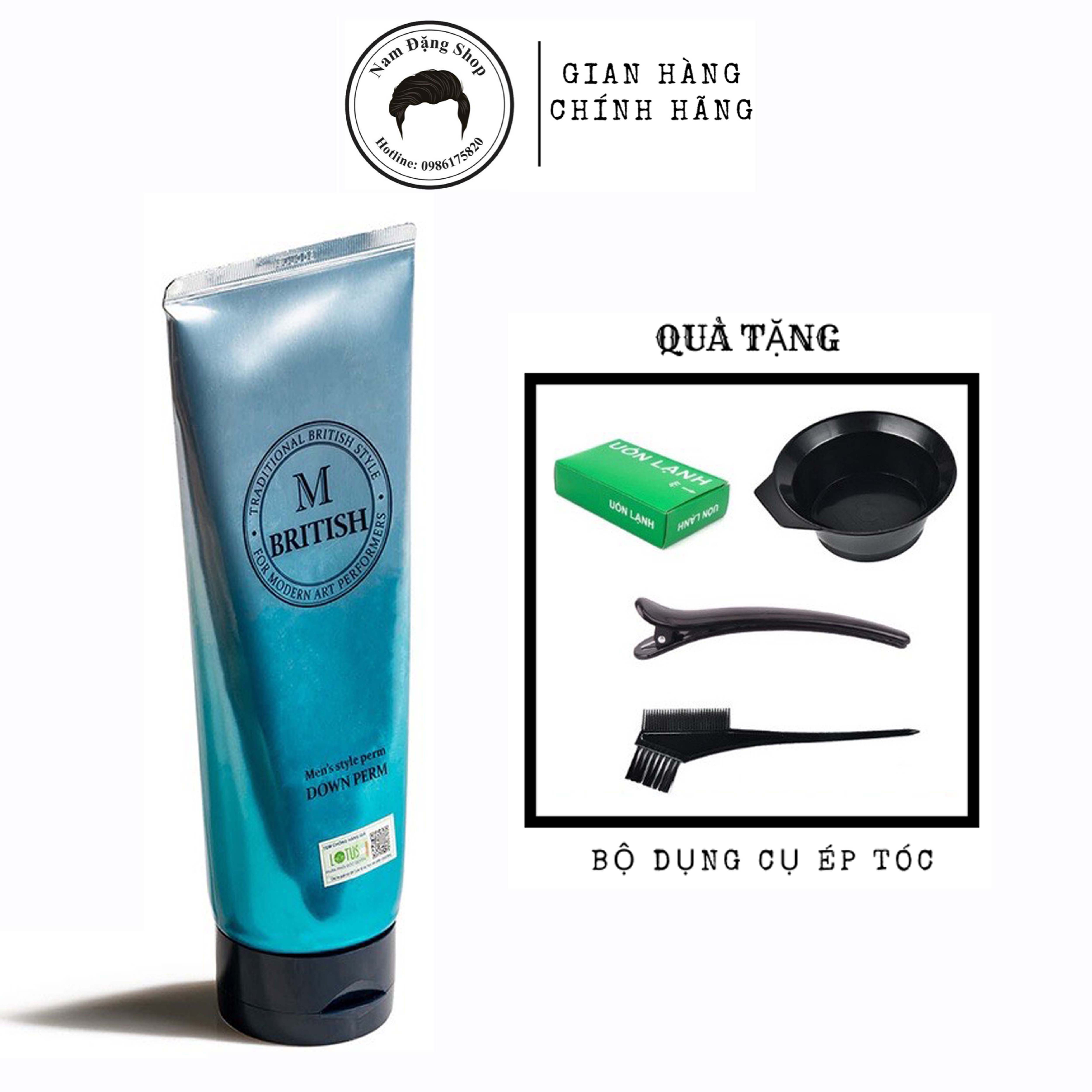 Kem ép side tóc chuyên nghiệp cho Nam BRITISH M Men's Style Down Perm 200g