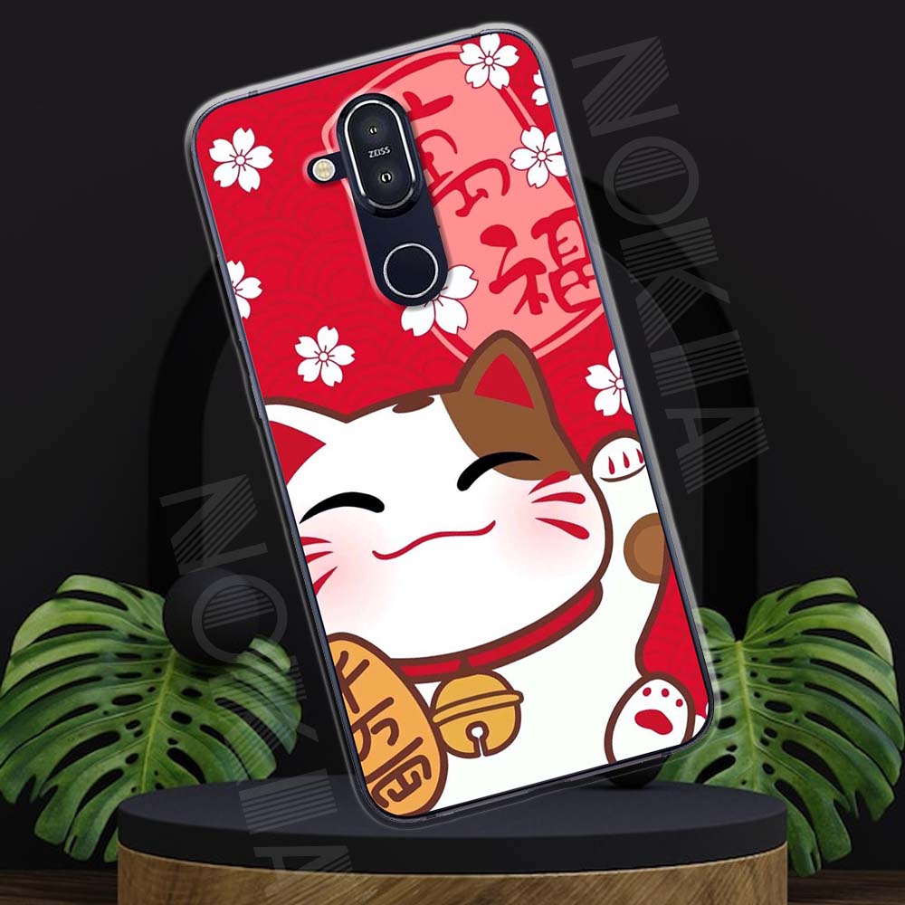 Ốp lưng Nokia 8.1 mẫu BST Mèo may mắn TPU
