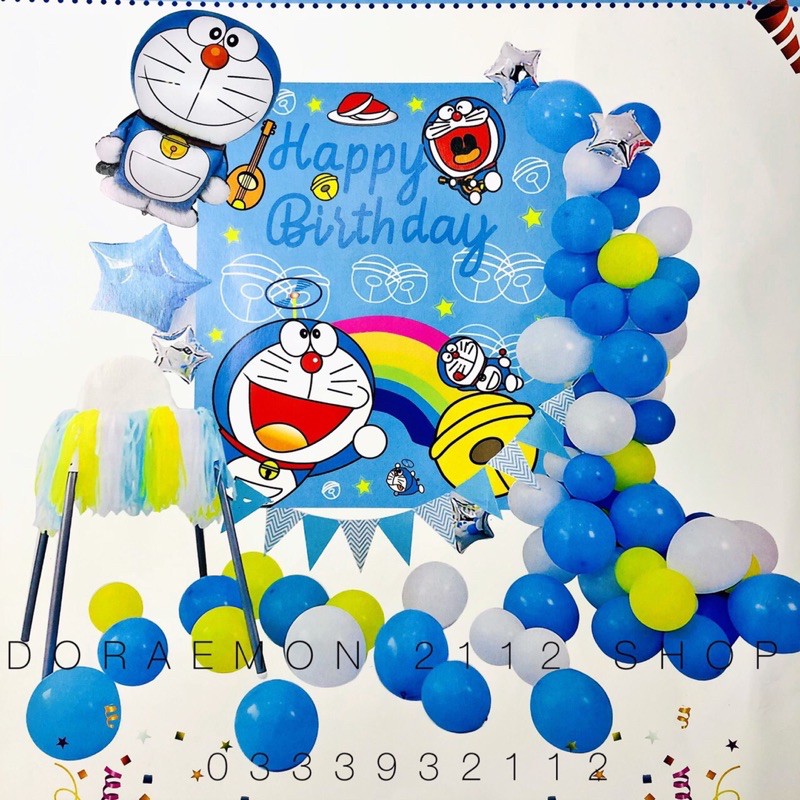 Combo bóng trang trí Sinh Nhật DORAEMON